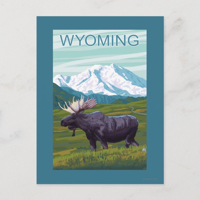 Carte Postale Oie avec MountainWyoming (Devant)