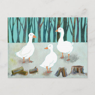 Carte Postale Oie blanche d'hiver