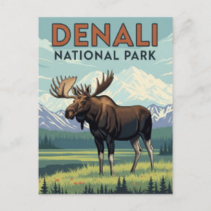 Carte Postale Oie dans le parc national du Denali Alaska Vintage