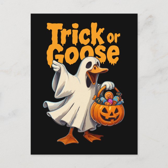 Carte Postale Oie d'Halloween de Trace ou d'Oie (Devant)