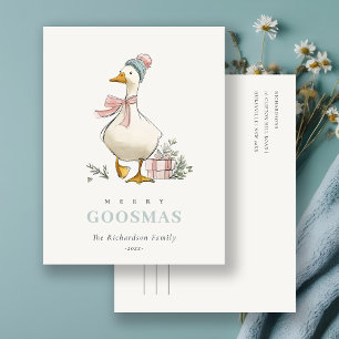 Carte Postale Oie d'hiver Noël Joyeux Goosmas