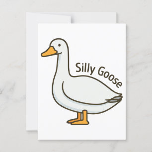 Carte Postale Oie Drôle Dessin Animé Oie Rigolote