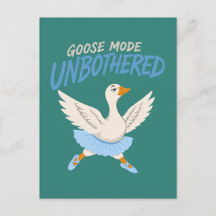 Carte Postale Oie drôle en mode indifférent en tenue de ballet