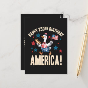 Carte Postale Oie patriotique idiote pour le 250e anniversaire d