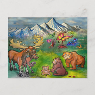 Carte Postale Oies et ours