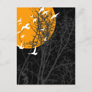 Carte Postale oiseau à silhouette