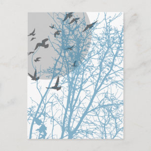 Carte Postale oiseau à silhouette