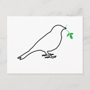 Carte postale Oiseau blanc et Twig