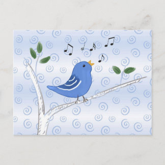 Carte postale Oiseau Bleu Chanté