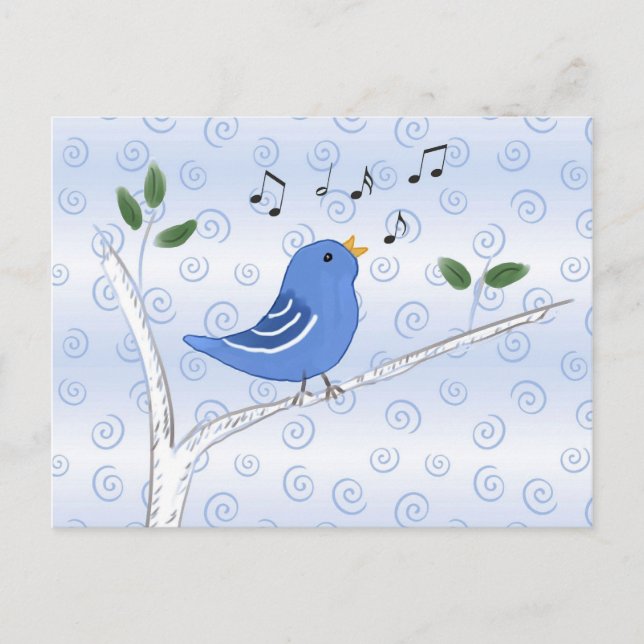 Carte postale Oiseau Bleu Chanté (Devant)