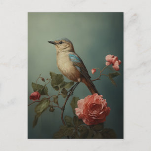 Carte Postale Oiseau bleu du matin 