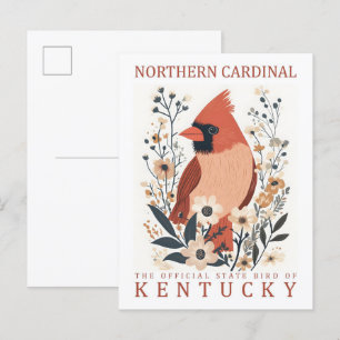 Carte Postale Oiseau cardinal du nord du Kentucky USA Travel