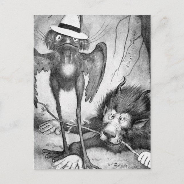 Carte Postale Oiseau de Jubjub et le Bandersnatch (Devant)