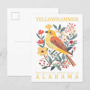 Carte Postale Oiseau de marteau jaune de l'Alabama USA Travel