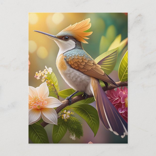 Carte Postale Oiseau de miel doré Imaginaire (Devant)