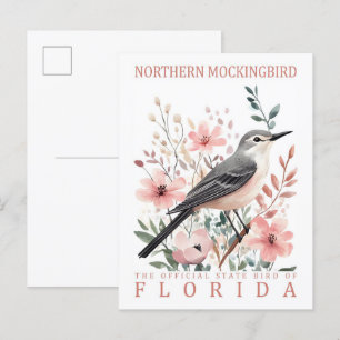 Carte Postale Oiseau de Mockingbird de Floride États-Unis Voyage