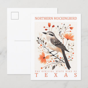 Carte Postale Oiseau de Mockingbird du Texas Travel