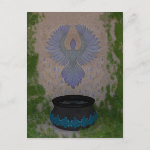 Carte Postale Oiseau de pluie Art multimédia mixte