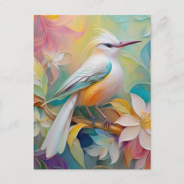 Carte Postale Oiseau d'Imaginaire tourbé d'or (Devant)