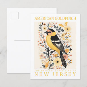 Carte Postale Oiseau d'or américain du New Jersey USA