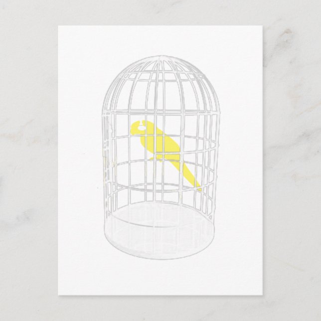 Carte Postale Oiseau en cage (Devant)