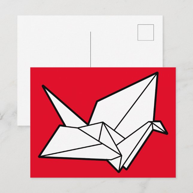 Carte Postale Oiseau en origami (Devant / Derrière)