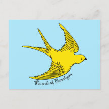 Carte postale Oiseau Jaune
