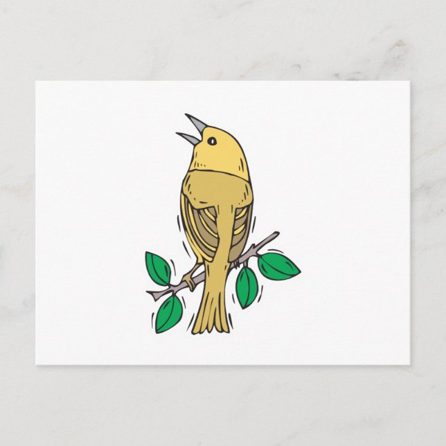 Carte Postale oiseau jaune (Devant)
