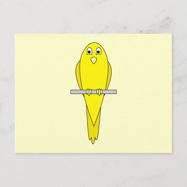 Carte Postale Oiseau Jaune. Canaire. (Devant)