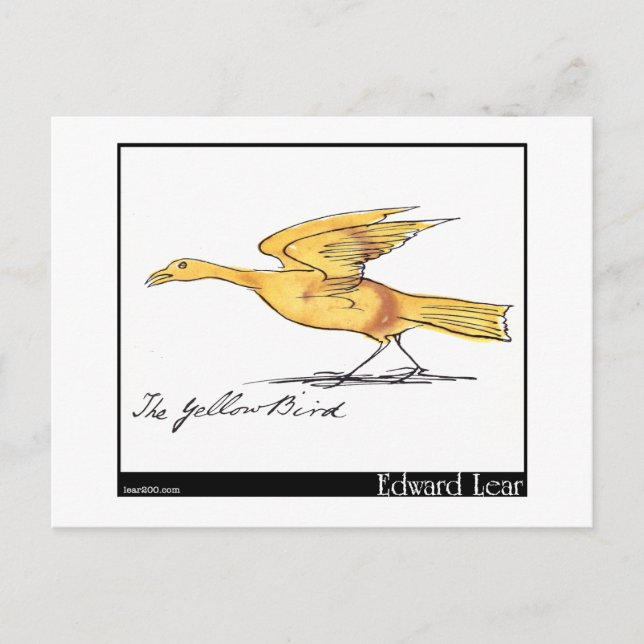 Carte Postale Oiseau jaune d'Edward Lear (Devant)