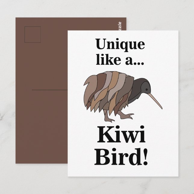 Carte Postale Oiseau Kiwi (Devant / Derrière)