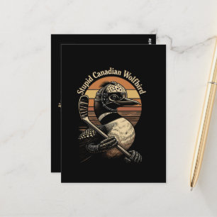 Carte Postale Oiseau loup canadien stupide