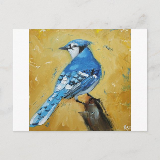 Carte Postale Oiseau n°39 bluejay (Devant)