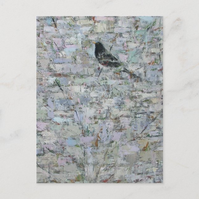 Carte Postale Oiseau noir dans l'arbre 2012 (Devant)