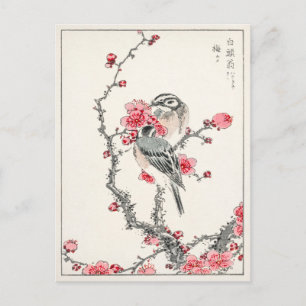Carte Postale Oiseau Plum Tree Vintage Antique Art japonais Impr