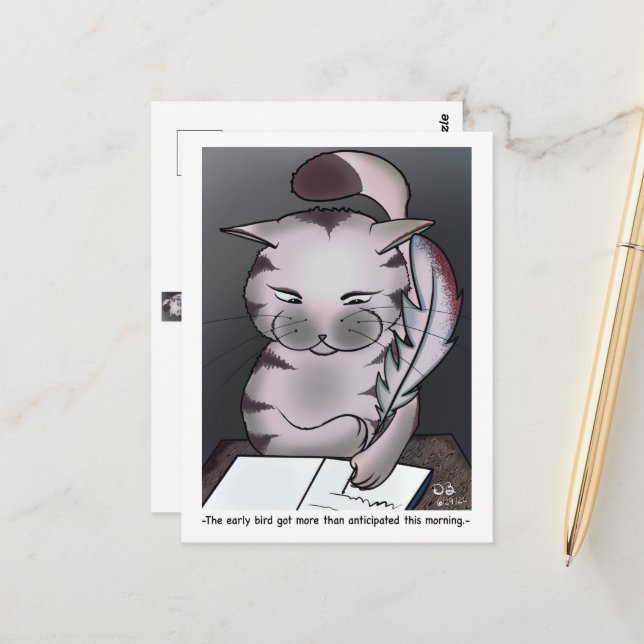 Carte postale Oiseau précoce (Devant/Arrière en situation)