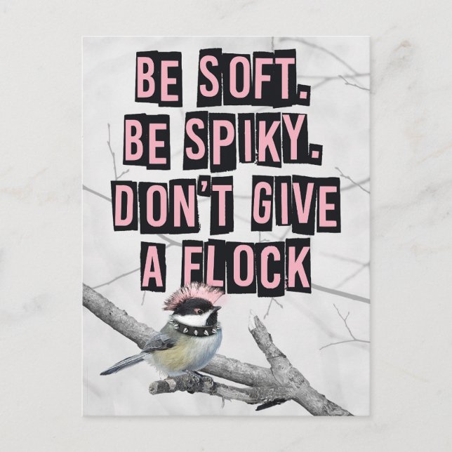 Carte Postale Oiseau Punk Alternatif Anti Conformité (Devant)