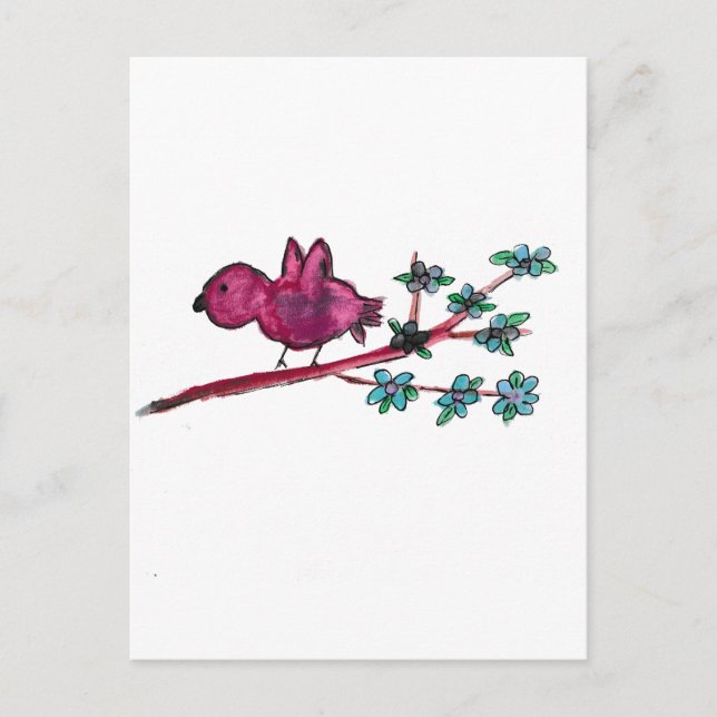 Carte Postale Oiseau rouge (Devant)