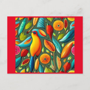 Carte Postale oiseau tropical brillant