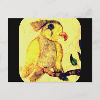 Carte postale Oiseau Vintage Jaune Et Noir