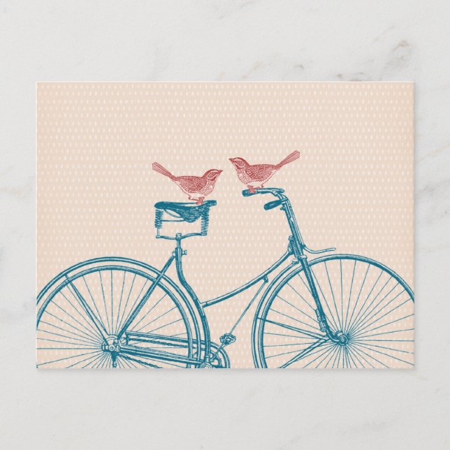 Carte Postale Oiseaux à vélo (Devant)