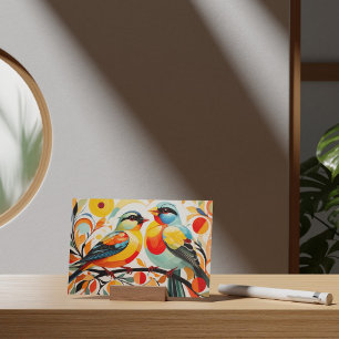 Carte Postale Oiseaux Abstraits Sur Une Branche