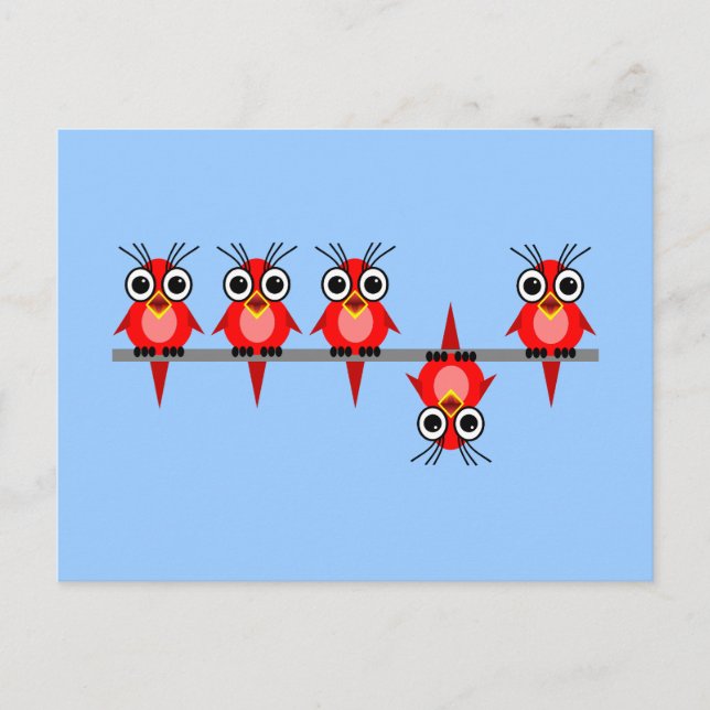 Carte Postale oiseaux amusants (Devant)