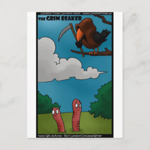 Carte Postale Oiseaux aux vers Le bécher sinistre Cadeaux et T-s