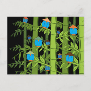 Carte Postale Oiseaux bleus asiatiques