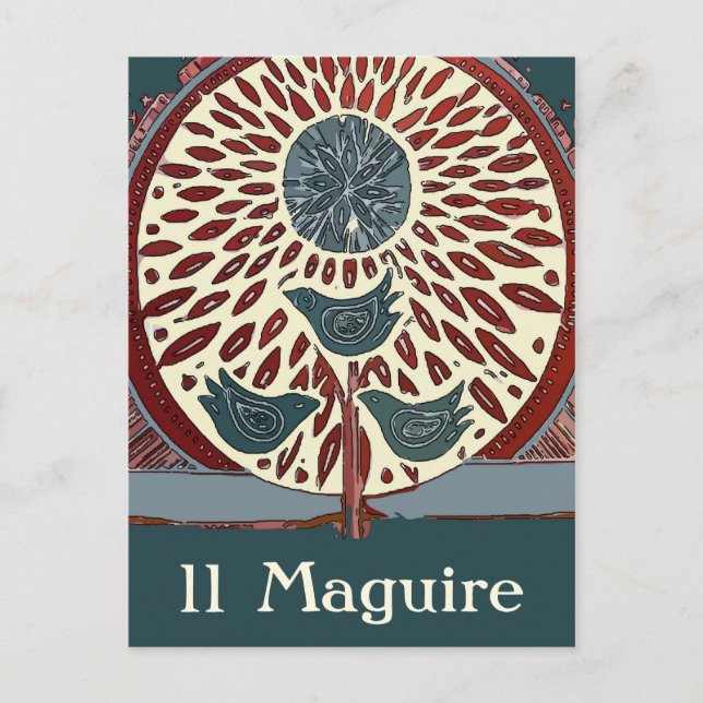 Carte Postale Oiseaux bleus dans l'arbre Abstrait 11 Maguire (Devant)