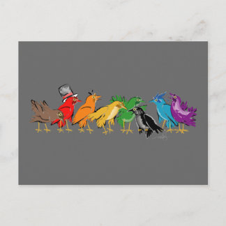 Carte Postale Oiseaux colorés d'une plume