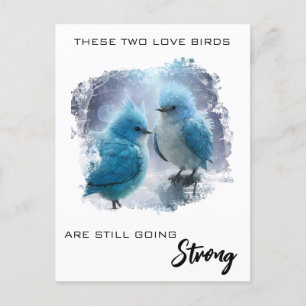 Carte Postale *~* Oiseaux d'amour d'anniversaire moelleux AP54 A