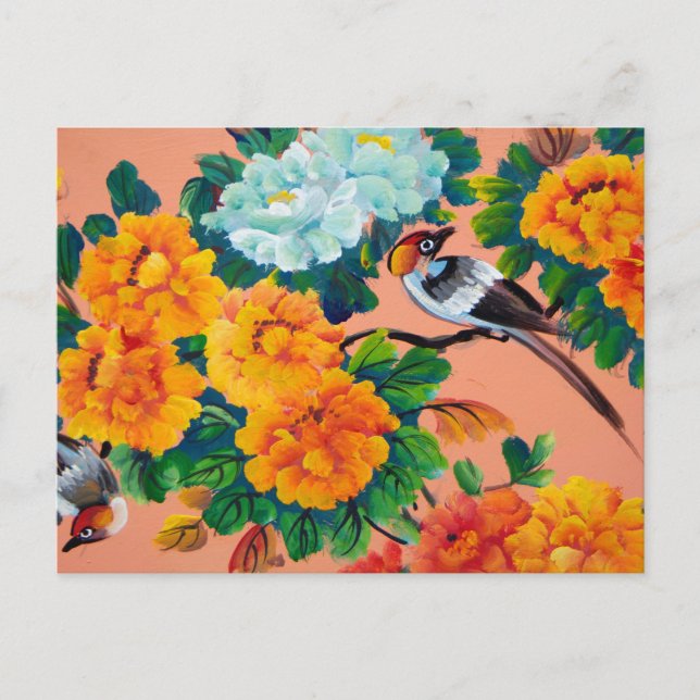 Carte Postale Oiseaux d'aquarelle vintages (Devant)