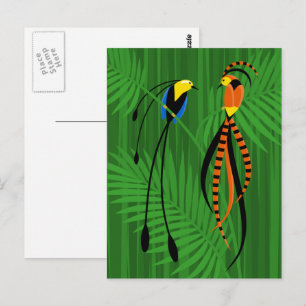 Carte Postale Oiseaux de Paradis aux Couleurs Vives